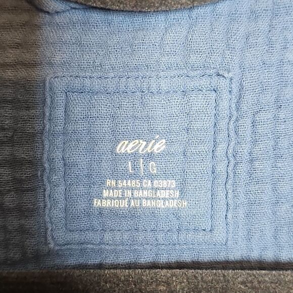 Aerie Gauze Blue Button Down Oversized Long Sleeve Shirt Large - Picture 5 of 8
